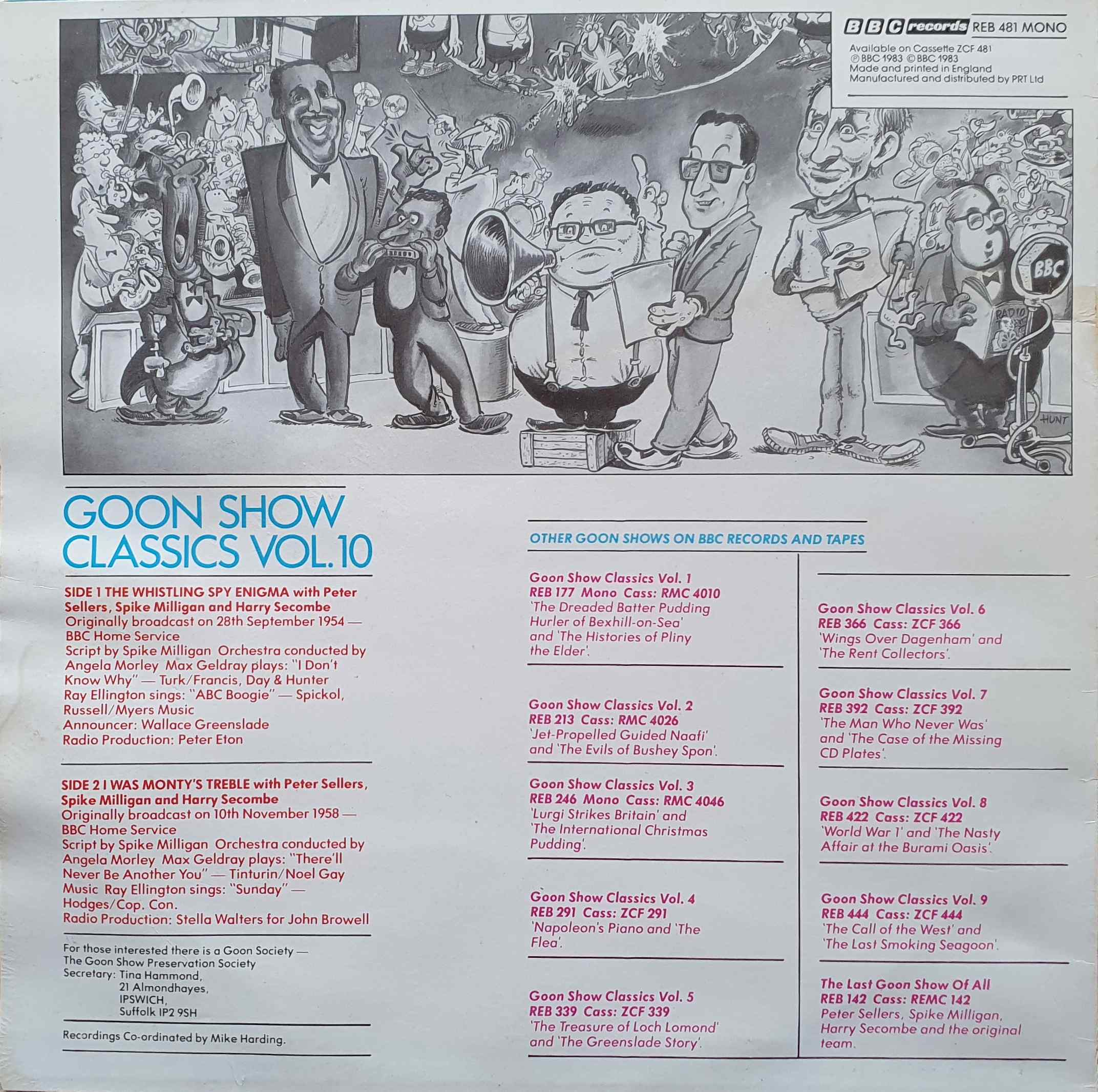 Picture of REB 481 Goon show classics - Volume 10 by artist Spike Milligan from the BBC records and Tapes library